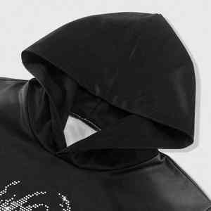 Sweat à capuche personnalisé avec strass étincelants, œuvre d'art en cristal, polaire chaud, confortable, élégant, moderne, hip-hop, streetwear, 100% coton - Product Image 6