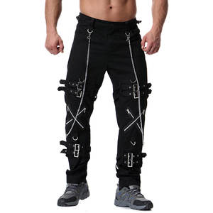 Pantalon gothique hip-hop pour homme, cosplay punk rock, streetwear audacieux avec chaîne 2026 - Product Image 1