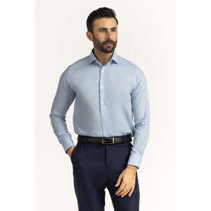 เสื้อเชิ้ตผู้ชายลำลองทรงโมเดิร์นเข้ารูปผ้าป๊อปลิน 100% คอตตอน ผ้ากันยับ รุ่น FS-TXT25-319 สำหรับฤดูใบไม้ผลิ - Product Image 1