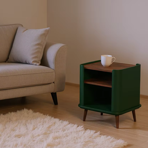 100% mesa auxiliar de diseño minimalista de madera maciza hecha en Indonesia para muebles de sala de estar, muebles para el hogar - Product Image 1