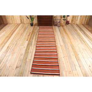 Turkish 2.8x10.8 ft <b>Runner</b> <b>Rug</b>, Vintage <b>Rug</b>, Kilim Orange Southwestern <b>Rug</b> - Product Image 1
