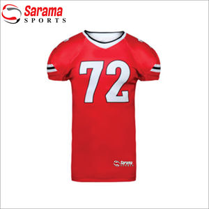 Maillot de football américain personnalisé en gros, conception OEM, impression numérique, Spandex/Polyester, antibactérien, respirant, séchage rapide, haute performance - Product Image 1