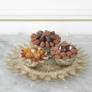 High Demand Stainless Steel Serving <b>Tray</b> With Gold Handles <b>Food</b> Safe for Home Decors Fantastic Serving <b>Tray</b> - Product Image 4