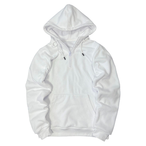 Pull à capuche en molleton personnalisé demi-fermeture éclair, résistant aux plis, sweat-shirt respirant pour homme, vente en gros - Product Image 3