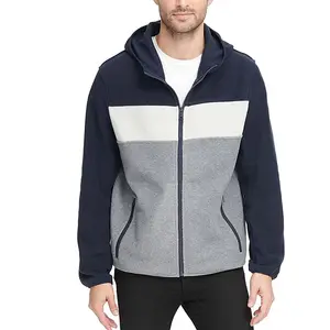 Chaqueta Polar con capucha de PASHA Internacional, chaquetas de lana con mangas, color azul y gris, sombra de fábrica