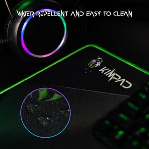 แผ่นรองเมาส์สำหรับเกมเมอร์มือซ้ายและมือขวา 900x300 มม. ขอบสีเขียว รูปทรงสมมาตรแบบขยาย ฐานยาง - Product Image 5