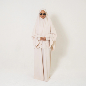 Hot Custom Premium Jersey Fabric Khimaar With <strong>Underdress</strong> Design Women's Abaya Khimar Set for Muslims Netherlands - Product Image 1