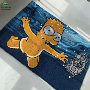 Tapis en laine doux et moelleux à motifs de visages de personnages mignons, tapis en laine fait main pour la chambre des enfants, la chambre à coucher et les animaux de compagnie - Product Image 5