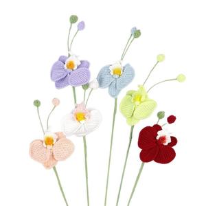 Ramas de Orquídeas Tejidas a Mano, Ramo Artificial de Phalaenopsis, Regalo de Cumpleaños Perfecto para Decoración Floral Festiva y Bodas - Product Image 5