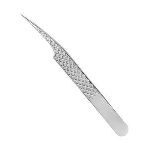 Japanese Steel Straight Tweezer Diamond Grip Professional Volume <b>Eyelash</b> Tweezers Fiber Tip - Product Image 4