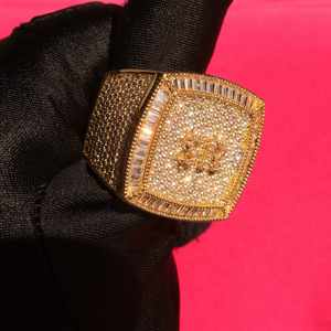 10.00 carat Hip Hop VVS Moissanite glacé rond et baguette bijoux en diamant bague d'anniversaire pour hommes en argent sterling 925 - Product Image 5