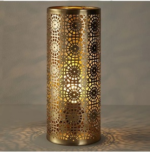 Metal <b>Candle</b> Pillar Tea Light <b>Candle</b> Holder Golden Plated Customized Size & Shape Export Quality <b>Cheap</b> Price Wedding Decorative - Product Image 5