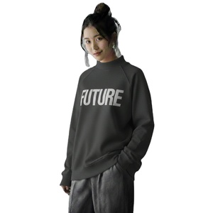 Everyday Comfort Women Mockneck Oversized Fleece Sweatshirt <b>Drop</b> Shoulder Long Sleeves Solid Winter Front Logo Casual Wear - Product Image 1
