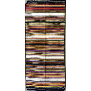 Un kilim Sanandaj vintage authentique, noué à la main, unique en son genre, 7'0 x 3'3 - Product Image 1