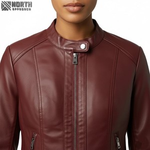 Chaquetas de cuero calentadas con estilo informal para hombres y mujeres de calidad superior Logotipo personalizado Nuevo diseño de moda Tela teñida Low Moq Ladies - Product Image 3