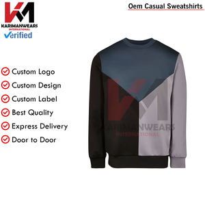 ODM classique 500g poids lourd col rond sweat hommes Premium épais polaire pull plaine bouffée soie sérigraphie Streetwear - Product Image 5