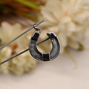 Composants de bijoux en argent 925 plaqué or 14 carats, pendentif en forme de fer à cheval avec sertissage à bélière, résine, lait maternel, cendres - Product Image 6