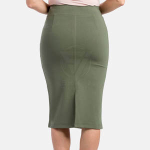 Faldas Lápiz de Algodón 100% Transpirables con Botones Naranjas para Mujer, Trajes de Negocios para Oficina y Desplazamientos Diarios - Product Image 3