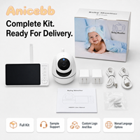 Moniteur Bébé avec 2 Caméras, Système d'Extension Multi-Pièces, Écran HD 5 Pouces, Liaison Vidéo Sans Fil, Unité de Surveillance pour Famille en Croissance