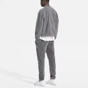 Sweat-shirt pour homme personnalisé, surdimensionné, délavé à l'acide, col rond, coton, molleton français, lourd, brodé, sweat-shirt à capuche en poudre - Product Image 4