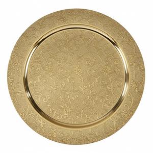 Plato Decorativo de Metal de la Más Alta Calidad, Diseño Fabuloso, Plateado, Triangular, Estilo Rococó, Grabado, para Fiestas y Eventos - Product Image 3