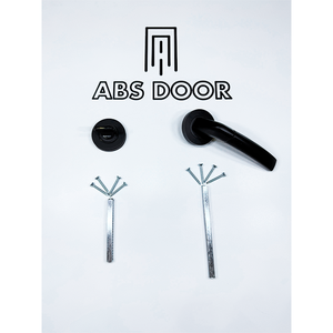 ABSDOOR Ensemble de poignées de porte moderne écologique en deux parties, acier inoxydable noir, direction droite pour WC salle de bain Turquie - Product Image 2