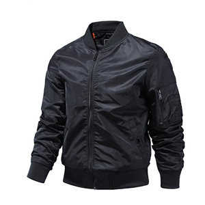 Precio de fábrica 100% poliéster OEM Bomber Jacket Flight Baseball Men Jacket Custom Polyester Shell Bomber Jacket - Product Image 4