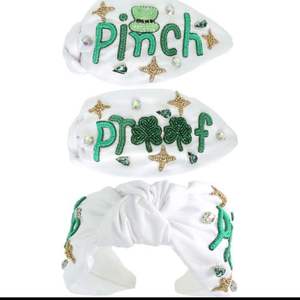 Hermosa banda de pelo de chica Multicolor de moda hecha a mano Día de Patricio con cuentas bordado a prueba de pellizcos diseño elegante hecho con diamantes de imitación - Product Image 1