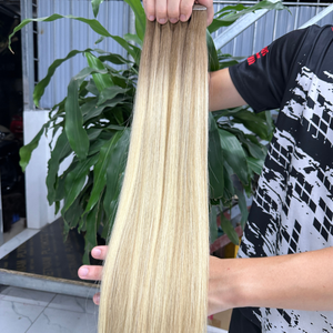 Extensión de cabello humano de trama de paquetes de cabello humano Rubio ruso virgen crudo sin procesar alineado de cutícula de alta calidad - Product Image 2