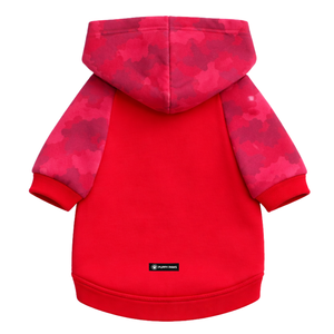 Fuchsia Camo Dog Hoodie Soft <b>Fleece</b> Pet Sweatshirt With Hood Cozy Warm Pullover Winter Wear For Small Medium Dogs - Product Image 5