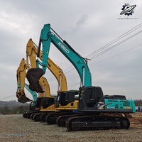 Excavatrice sur chenilles Kobelco SK350LC, 35 tonnes, grande pelle hydraulique lourde, moteur Hino J08E, excavatrice de construction japonaise d'occasion
