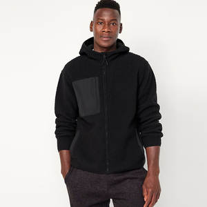 2025 OEM/ODM Service disponible personnalisé quantité minimale de commande hiver hommes Sherpa à capuche brodé séchage rapide 100% laine personnalisable - Product Image 4