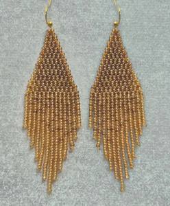 Boucles d'oreilles à franges perlées ombrées, faites à la main - Product Image 1