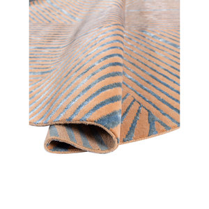 Tapis géométriques Azalea noués à la main en laine et soie de bambou, rouge et orange, AIWB-3086, pour salon, chambre à coucher, motif rectangulaire - Product Image 2