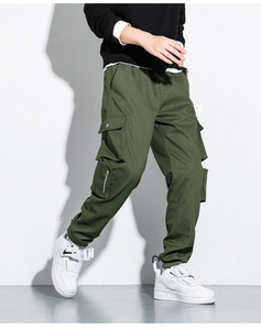 Logo personnalisé OEM Pantalon de jogging taille haute en éponge française pour hommes, coupe fuselée, style utilitaire décontracté avec poche - Product Image 4