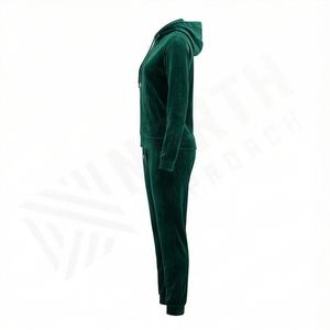 Unisex Velour <b>Velvet</b> <b>Hoodie</b> Sweatpants Set Fashionable Winter Tracksuit Joggers Cotton Sweatshirt Men Women Premium Gym Clothing - Product Image 3
