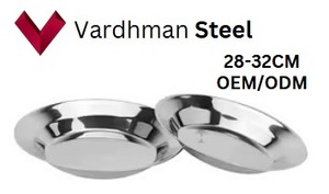 Vente en gros Plateau rond moderne en acier inoxydable avec large rebord et plaque de service profonde pour la maison ou la fête servant de la soupe - Product Image 5