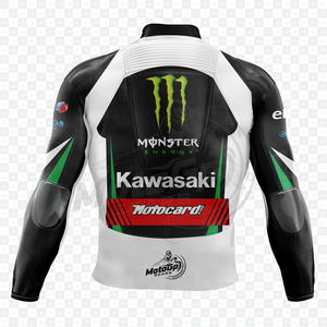 Rawasaki Tom Sykes MotoCP Gears Cowhide/Kangaro Leather Motorcycle Track Riding/Racing Made To Measure Hump Mens <b>Biker</b> <b>Jacket</b> CE - Product Image 2