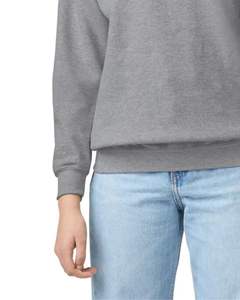 Sudadera de cuello redondo para mujer en gris claro, jersey de forro polar liso, jersey con logotipo personalizado OEM, ropa informal para mujer, top de algodón suave - Product Image 6