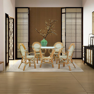 Juego de Comedor Bali Bistro en Oferta con Mesa Redonda de Ratán, 4 Piezas, Muebles para el Hogar y Hoteles, Directo de Indonesia - Product Image 4