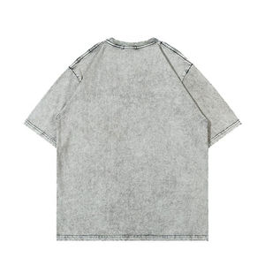 Camisetas de Algodón 100% con Logotipo Bordado Personalizado, Lavado Ácido, Parches de Estrellas Grandes, Estilo Desgastado, para Hombre, Secado Rápido, Ecológicas - Product Image 2