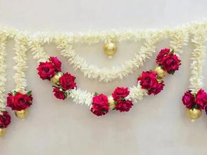 Guirnalda Decorativa de Jazmín Artificial para Puerta Principal, Entrada, Decoración de Bodas, Hogar, Fiestas, Varalakshmi Pooja, Onam, Bandarwar, Ecológica - Product Image 2