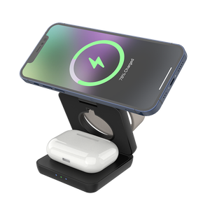 Nhà Sản Xuất Trực Tiếp Xách Tay Mini 3in1 Từ 15W Gấp Sạc Không Dây Gấp Điện Thoại Đứng - Product Image 6