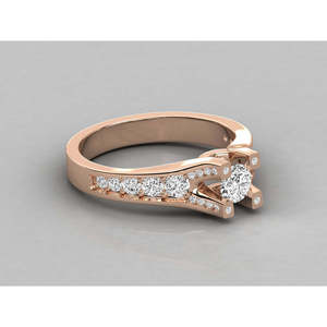 Bague solitaire en or 18 carats avec diamant de laboratoire brillant - Product Image 2