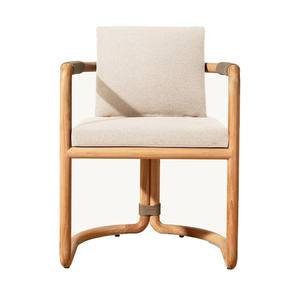 Patio extérieur en bois de teck de meubles de jardin extérieur dinant des chaises avec le style confortable de loisirs de coussin - Product Image 3