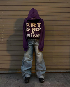 Coton graphique hommes sérigraphie en détresse poids lourd lavage à l'acide fabricants surdimensionné sweat à capuche personnalisé en gros vêtements d'hiver - Product Image 6