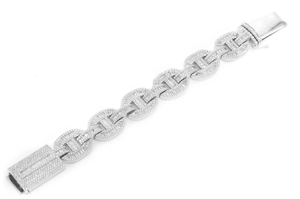 Pulsera de eslabones cubanos de lujo para hombre, corte brillante redondo, cultivado en laboratorio, Diamante CVD, chapado en oro, joyería de Hip Hop helado, venta al por mayor - Product Image 6