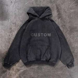 Sudadera con capucha desgastada de lavado ácido de alta calidad Unisex Fashion Essentials Heavyweight Custom Hoodies - Product Image 3