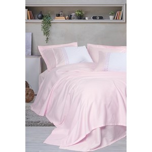 Parure de lit matelassée Coton Box Lusso Spruce Rose Poudré, 4 pièces, en polyester, pour lit double, avec housse de couette en bambou, tissée unie, pour la maison - Product Image 1