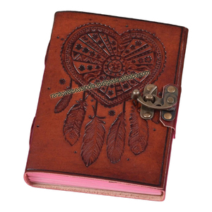 Superior Quality <b>Leather</b> Journal Writing Sketchbook Handmade Bound <b>Notepad</b> With Dream Catcher Motif Travel Diary - Product Image 6